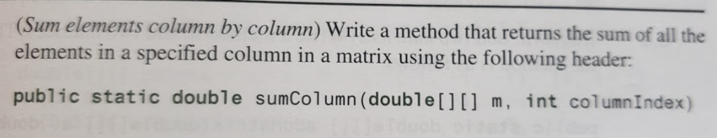 I need help with a coding assignment using java 8: (Sum elements