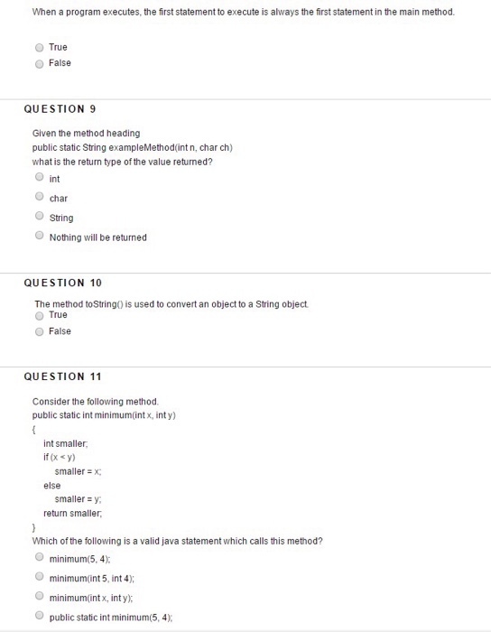 saved for further calculation in the program rue False QUESTION 2 To
