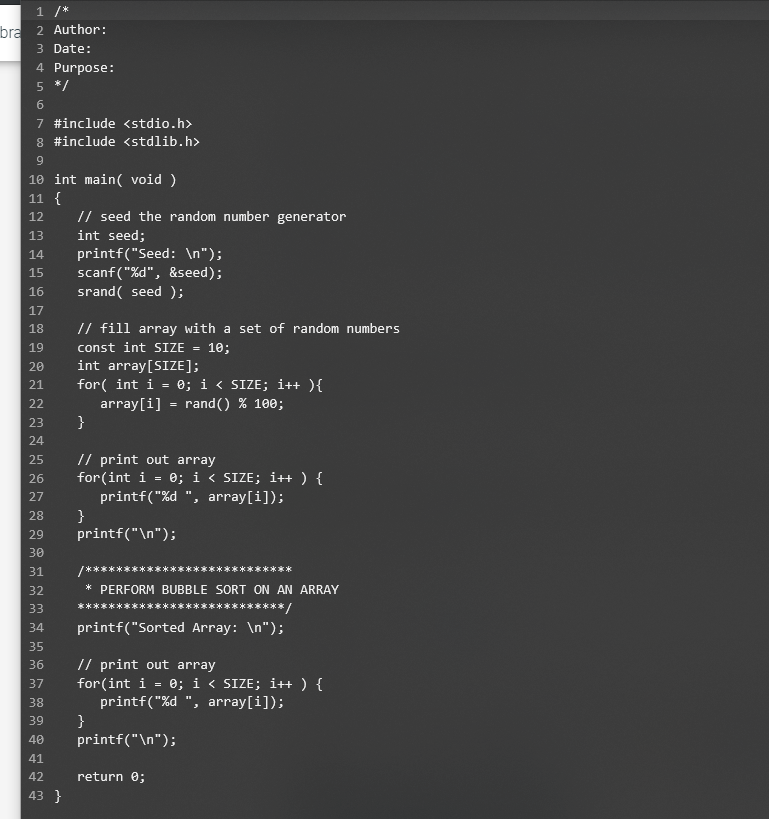 an array in either ascending or descending order. There are many algorithms