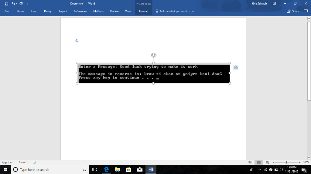 In C++ Write a loop that displays the characters in the string