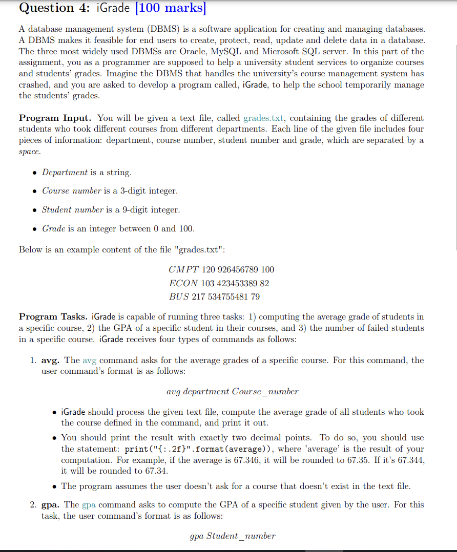 Python only The_grades.txt_ content is below GERO 246 009204304 84 GERO 246