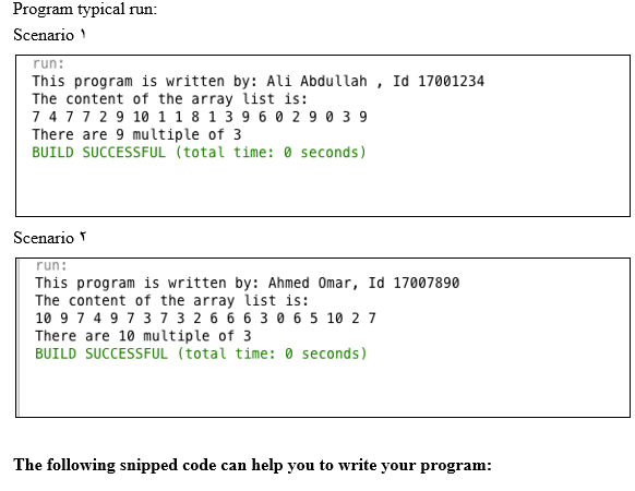 Write a Java program that allows the following: 1. Create an array