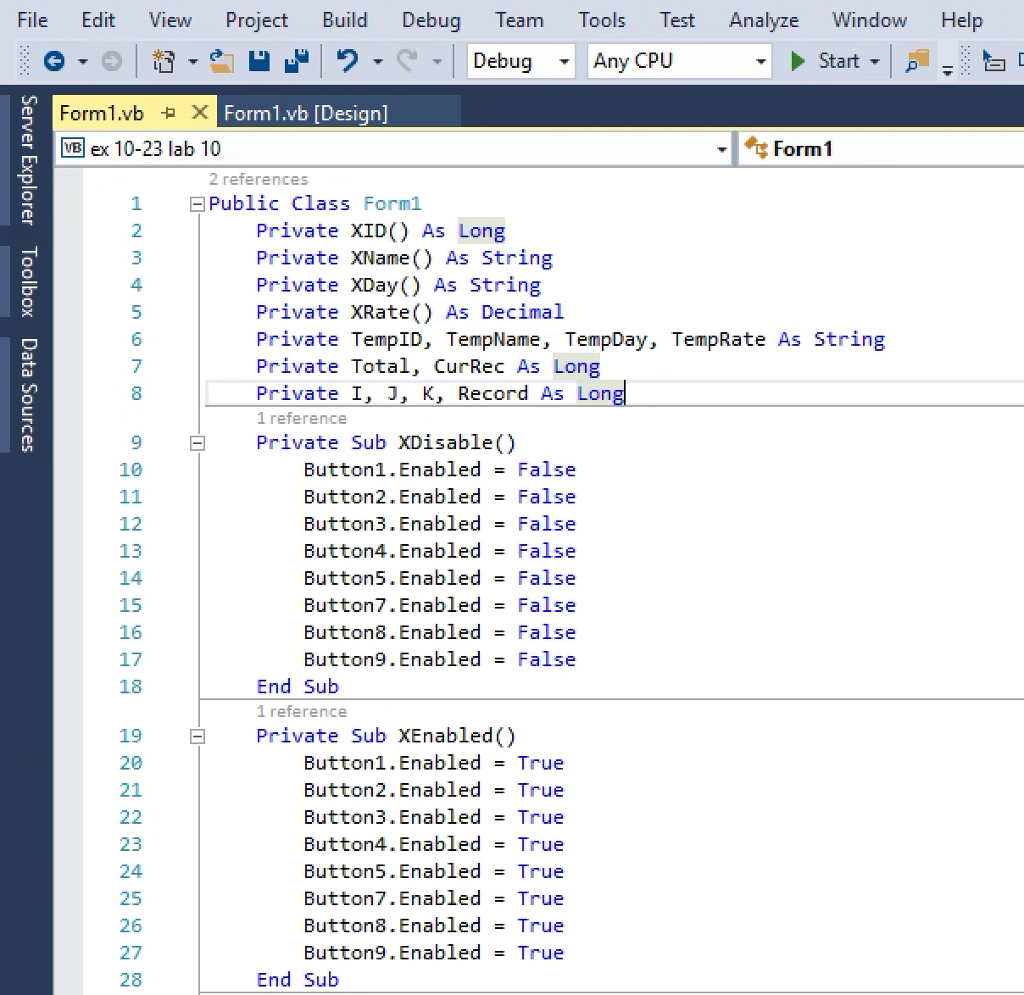 database used is name EmployeeDB.csv I need help with the Add/Save, Modify,