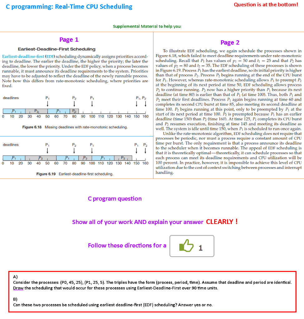 CPU Scheduling - Operating System Synchronization/C Programming Answer the question in the