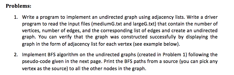 Java Programming Please do 1 and 2. I can't attach the mediumG.txt