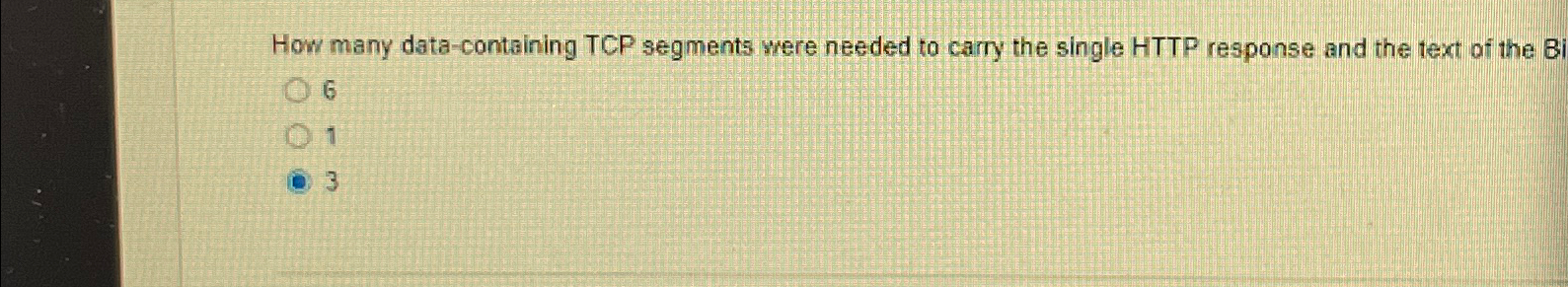  How many data-containing TCP segments were needed to carry the single
