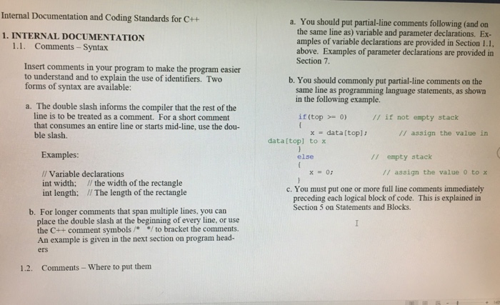 follow the coding standards for C++ (the pages are attached) Directions for