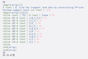 $$ \begin{array) (1) 5 \text { B. Find the frequent item