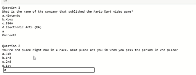 You're 3rd place right now in a race. What place are you