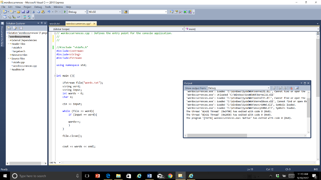 Create a program that reads in a word from the user and