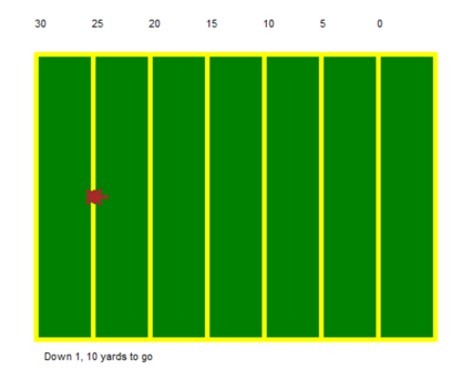 Make an NFL football field using Python (no imports like numpy, pandas