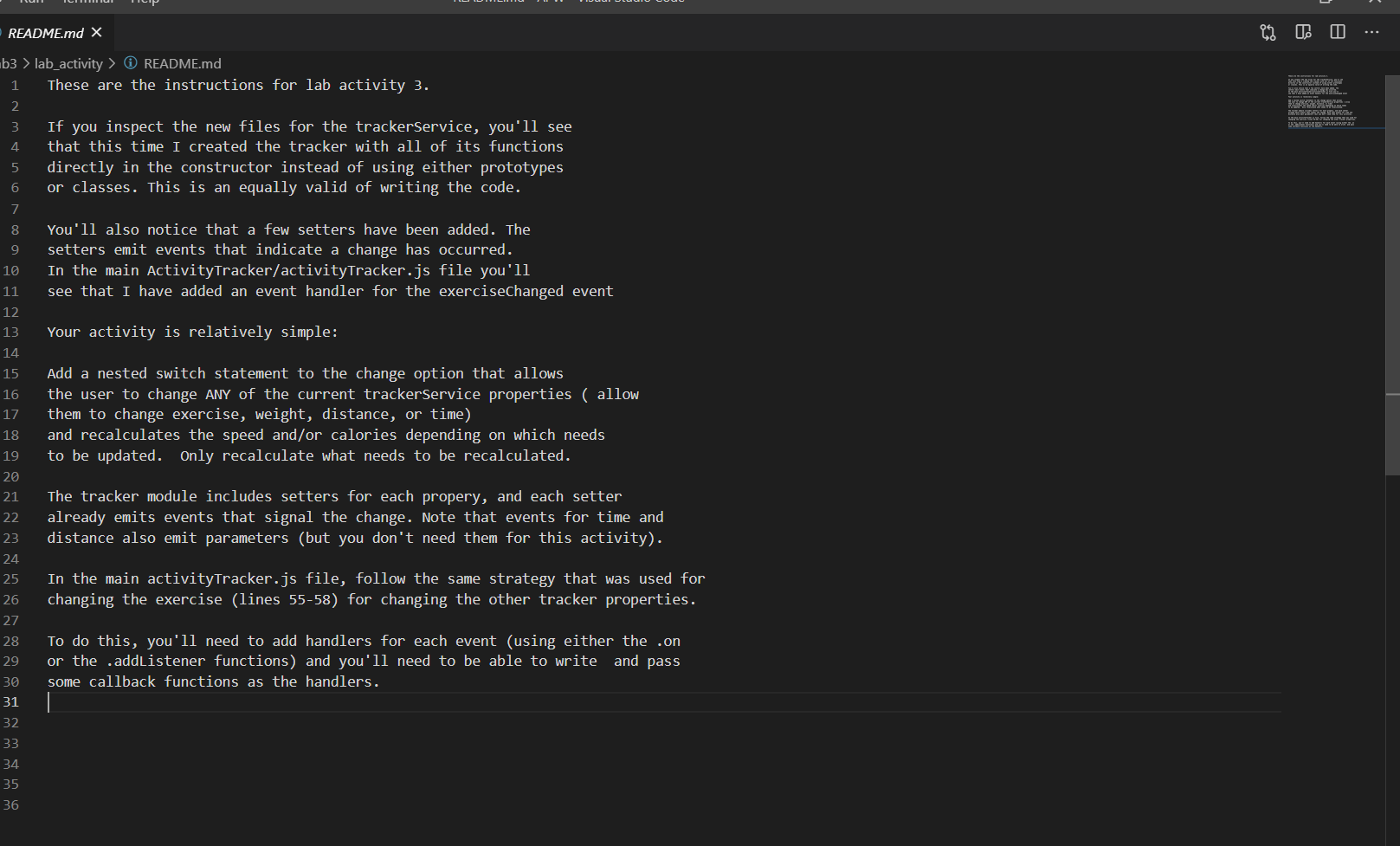  Trackerservice.js file var events = require("events"); var Exercise = require("Exercise"); /*trackerService.js