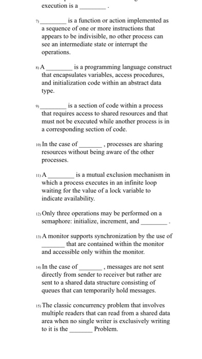  execution is a is a function or action implemented as a