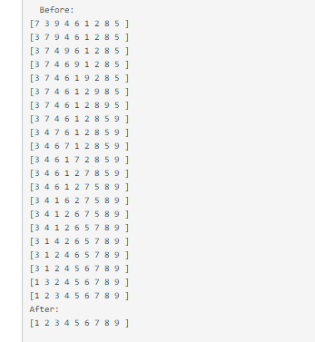 the start status of the array and the ending status. I need