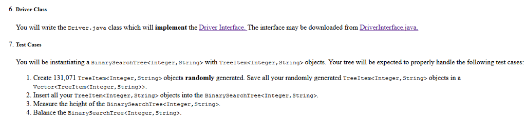 createAndPopulateBST(Vector> treeItems); } TreeItem Class public class TreeItem , V> { private