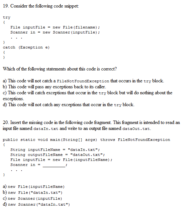 two values received as arguments Select the correct expression to complete the