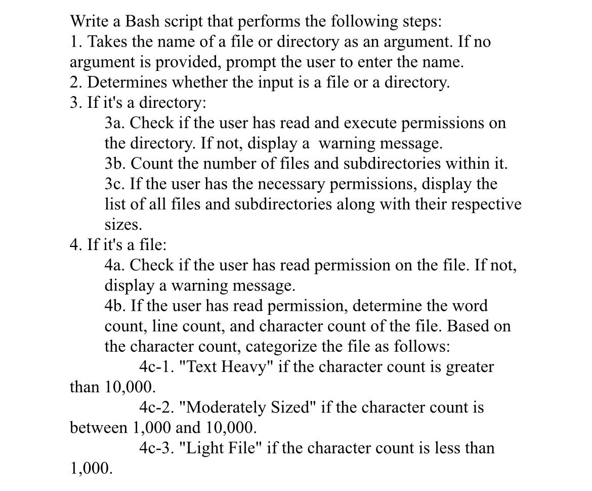  Write a Bash script that performs the following steps: Takes the
