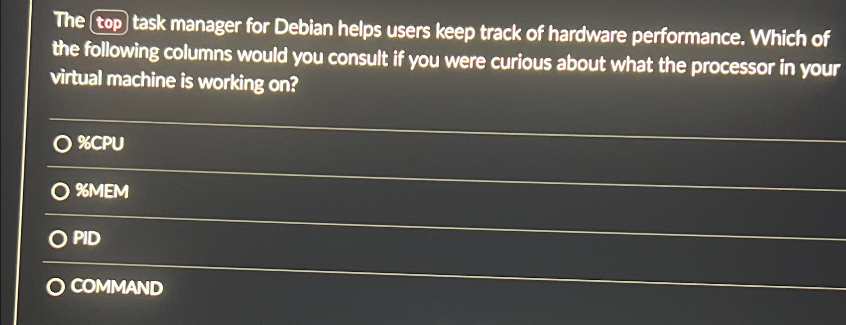  The top task manager for Debian helps users keep track of