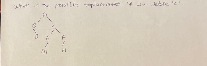  What is the possible replacement if we delete ' C