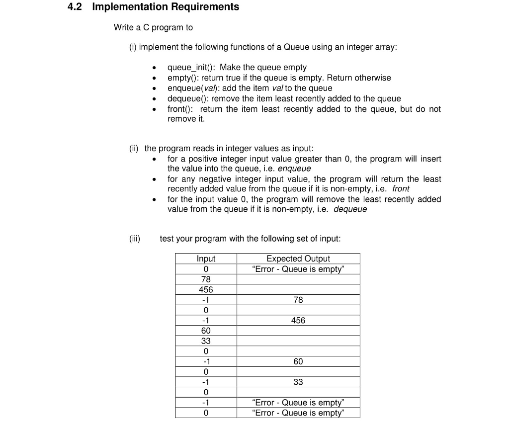  Write a C program to (i) implement the following functions of