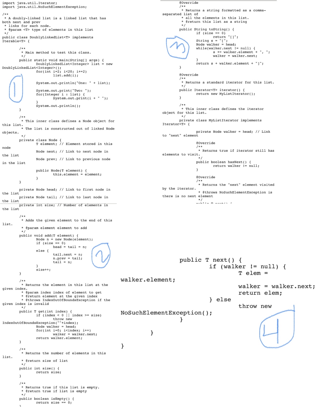  import java.util.Iterator; import java.util.NoSuchElementException; ??**** A doubly-linked list is a linked