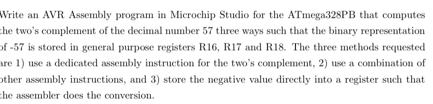  Write an AVR Assembly program in Microchip Studio for the ATmega328PB