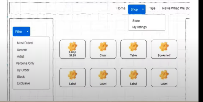 I want an HTML code that allows to add a filter to