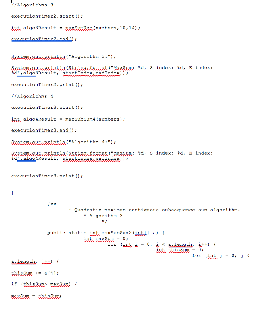 class ExecutionTimez private long starttime: private long endTime; public void start) (