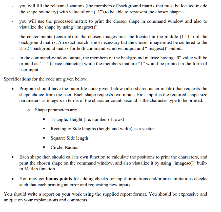 file and four function files ) that print a geometric shape on