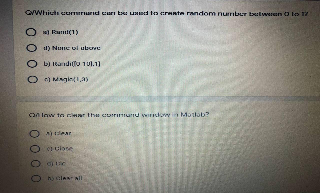  Q/Which command can be used to create random number between 0
