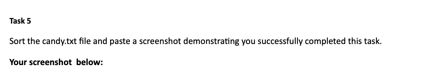 with the following text. You may use vim to the create the