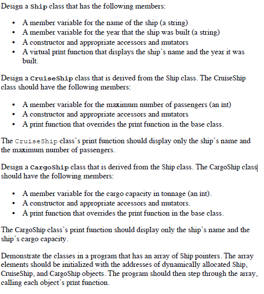 Please use C++ to program this. Make sure to follow what it