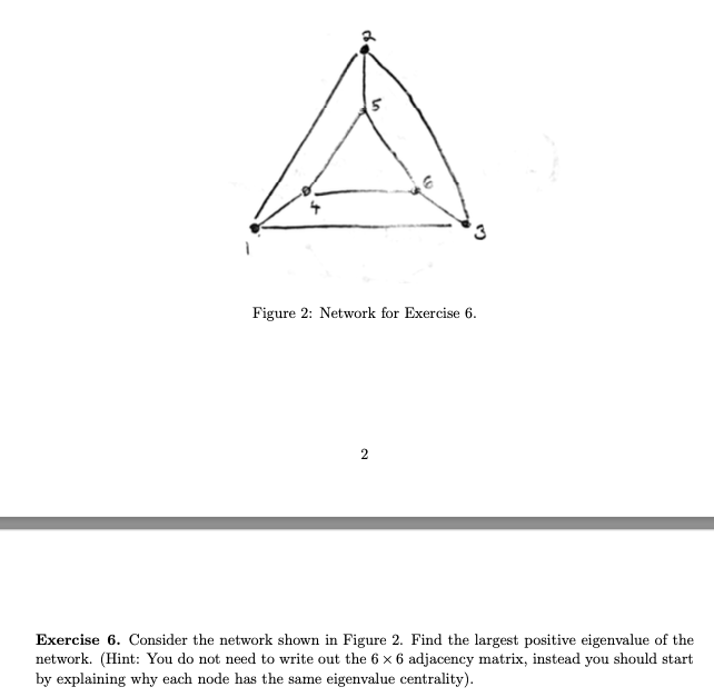 Figure 2: Network for Exercise 6. Exercise 6. Consider the network