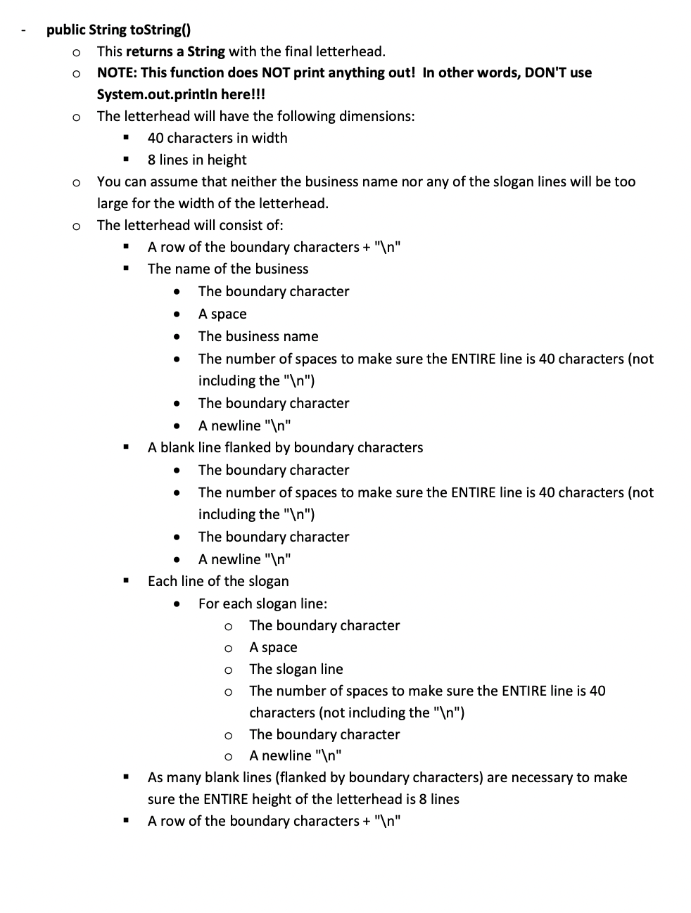 Letterhead. The purpose of this class is to hold/generate a fancy letterhead