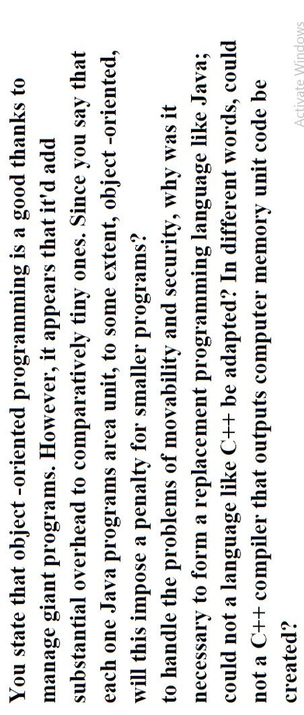  You state that object - oriented programming is a good thanks