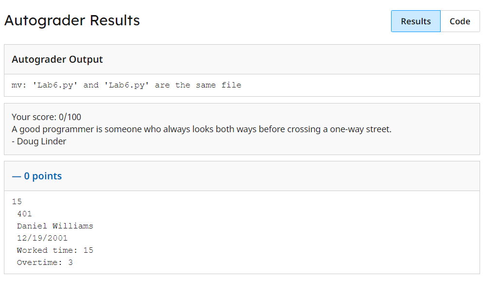 NEED HELP FIGURING OUT WHATS WRONG WITH MY PYTHON CODE ASAP Autograder