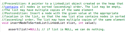 //Precondition: A pointer to a LinkedList object created on the heap