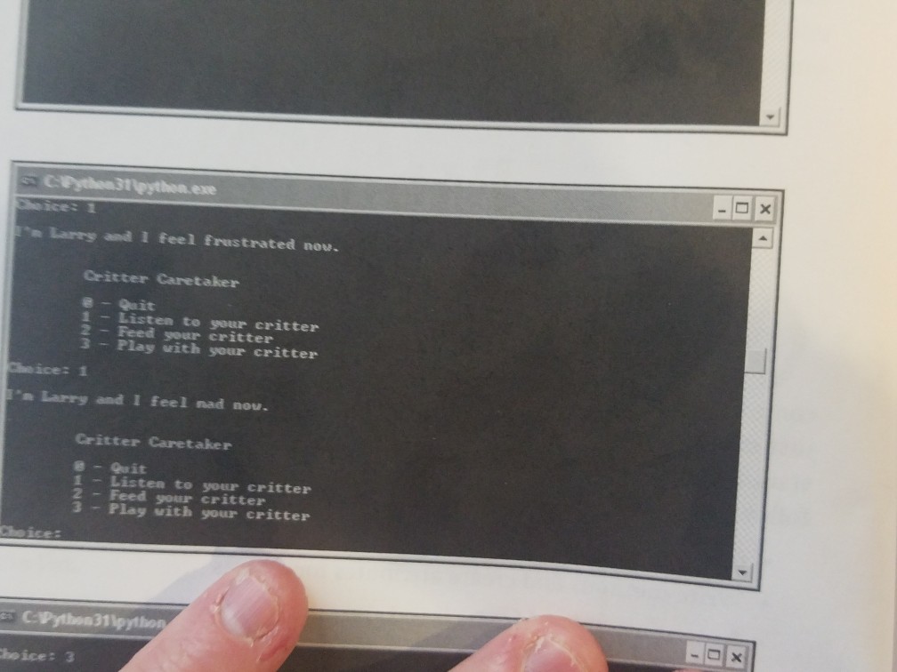 caretaker program by allowing the user to specify how much food the