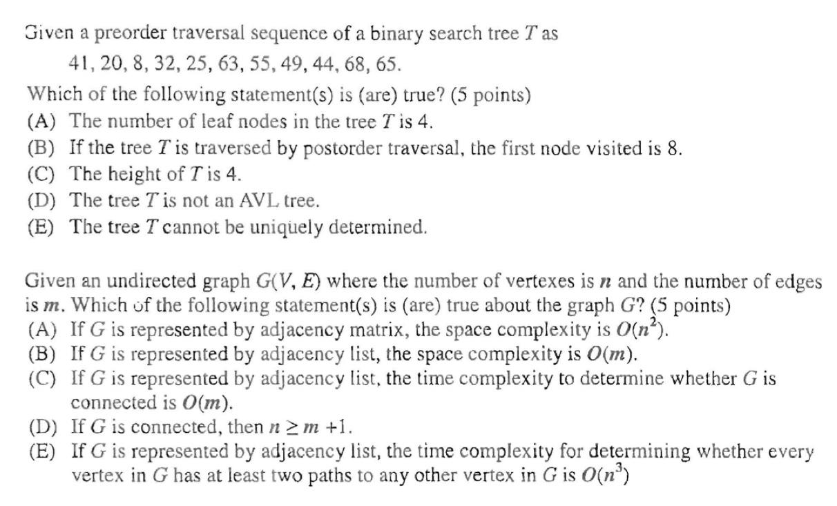 Given a preorder traversal sequence of a binary search tree T