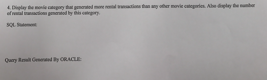 requested to design a database for a movie rental company. The following