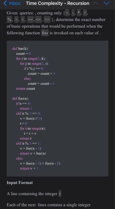  , = }, determine the exact number of basic operations that