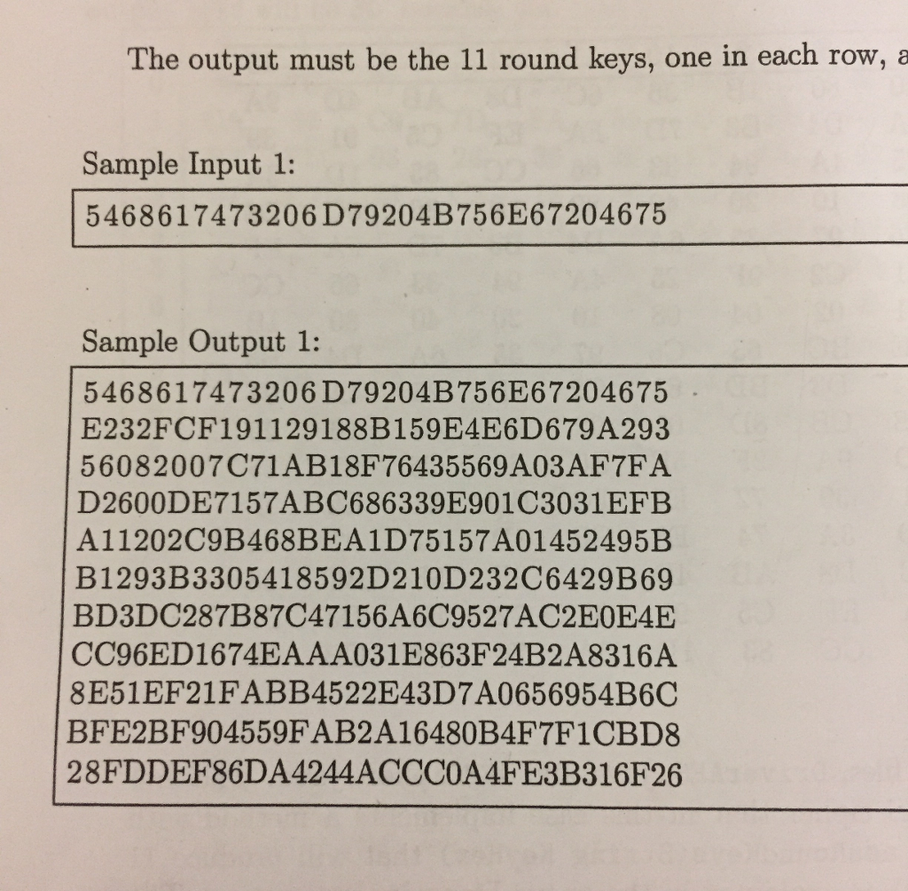 This question relates to Cryptography, more specifically, AES at 128-bits. Write a