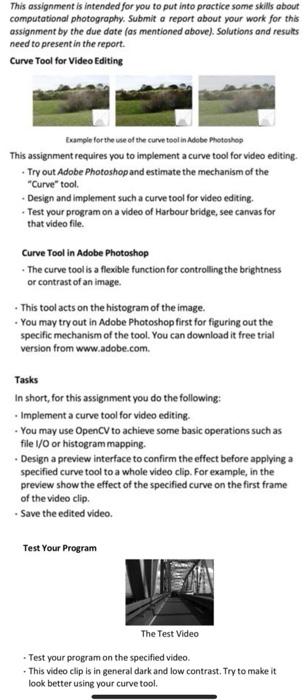 opencv & python help please This assignment is intended for you to