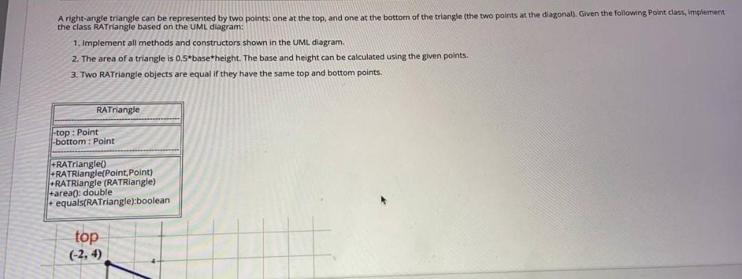  A right-angle triangle can be represented by two points: one at