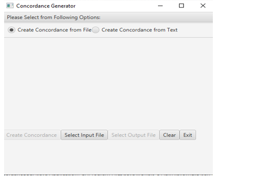 GUI driver Do not allow the user to create a concordance file