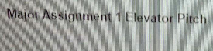 write about efective elevator pitch to a company ..which things we