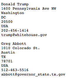 function adds the contact information of a new person in the #
