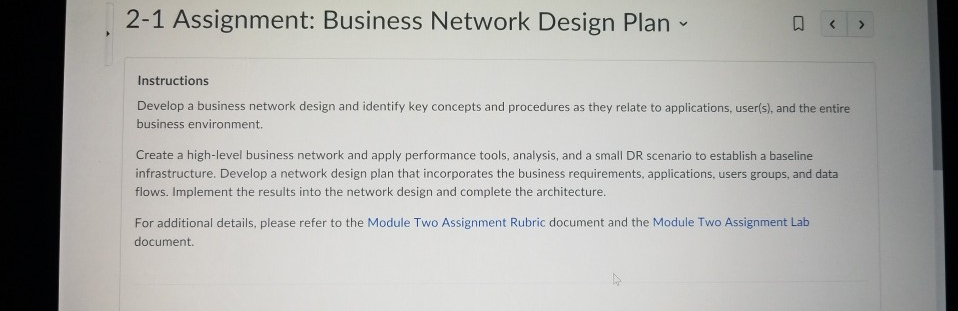  2-1 Assignment: Business Network Design Plan Instructions Develop a business network