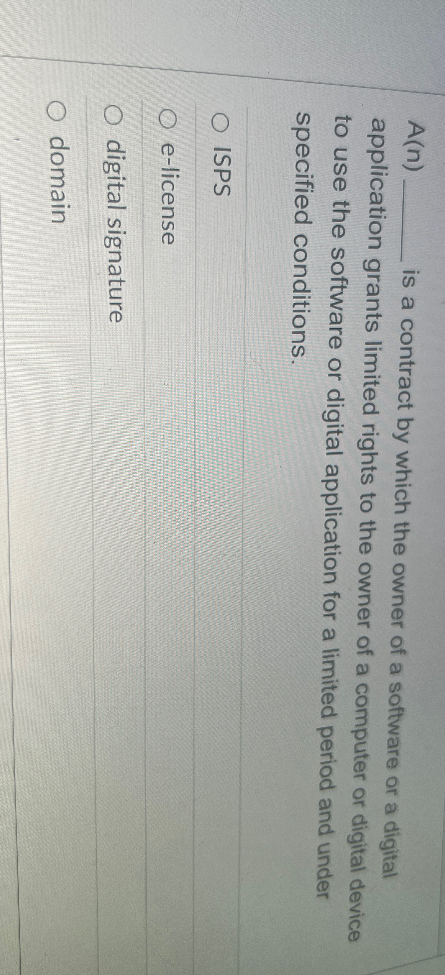  A(n) is a contract by which the owner of a software