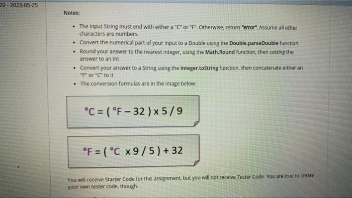 code will work to give the output Create a function named temperatureConverter